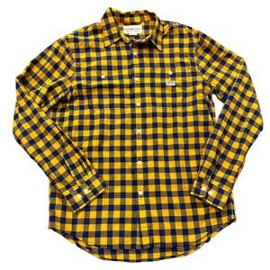 Ralph Lauren Denim & Supply Long Sleeve Yellow Blue Checker Button Shirt Medium